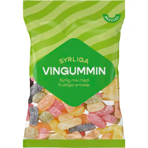 Dazzley Syrliga Vingummin 190g