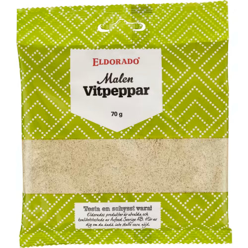 Eldorado Vitpeppar Malen Påse 70g