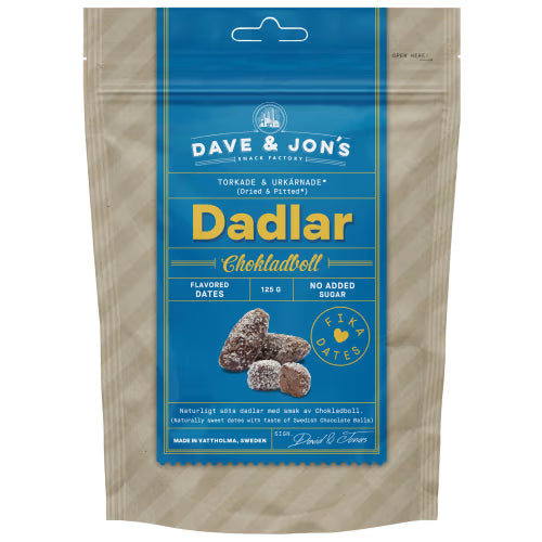 Dave & Jon's Dadlar Chokladboll 125 g