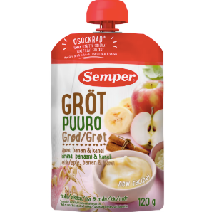 Gröt Äpple Banan Kanel Från 6 Månader