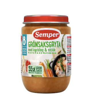 Grönsaksgryta Kyckling & Vitlök Från 8 Månader