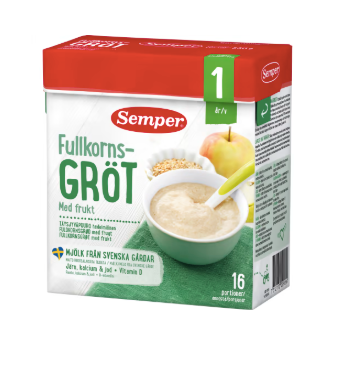Fullkornsgröt med Frukt Från 12 Månader