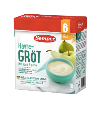 Havregröt med Äpple & Päron Från 6 Månader