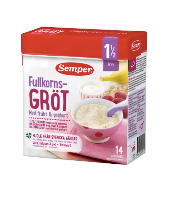 Fullkornsgröt med Frukt & Yoghurt Från 1,5år