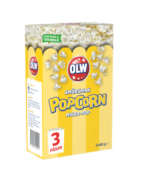 OLW Micropop Smör Popcorn 3*80g