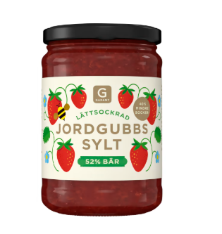 Garant Jordgubbssylt 52% Bär Lättsockrad 275g