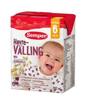 Semper Havrevälling Mild Drickfärdig Från 6 Månader 200ml