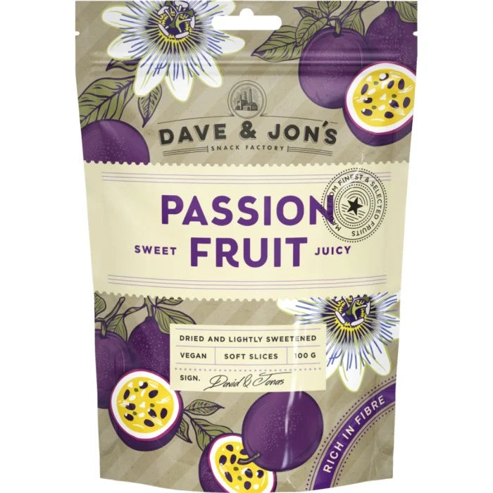 Dave & Jon's Passionsfrukt Torkad 100g