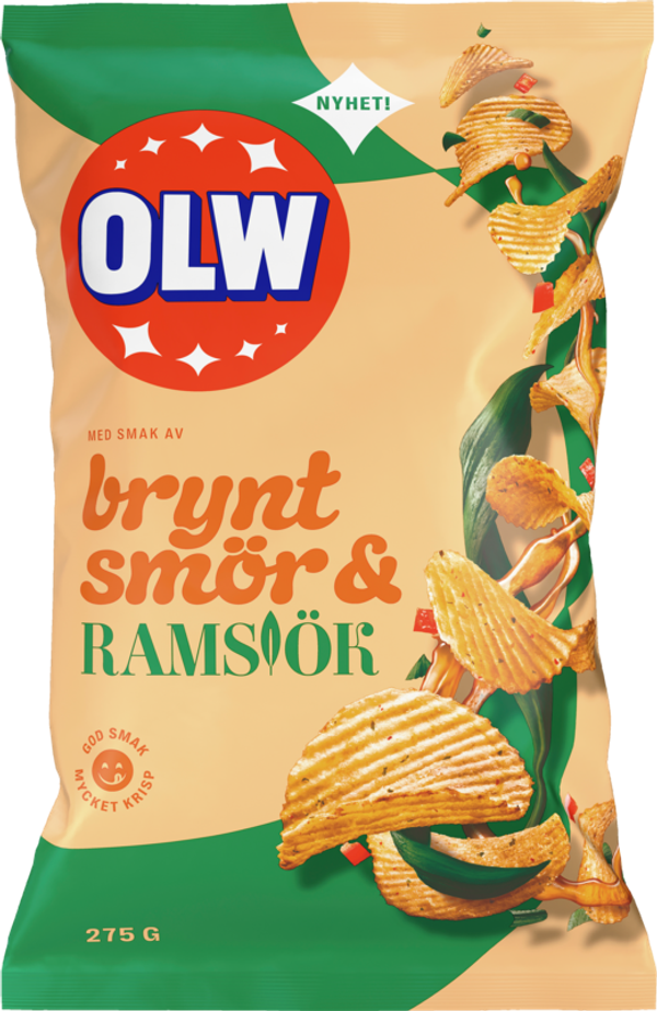 OLW Chips Brynt Smör & Ramslök 275g