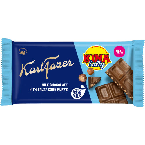 Fazer Salty Kina Salty Corn Puffs Milk Chocolate 120g