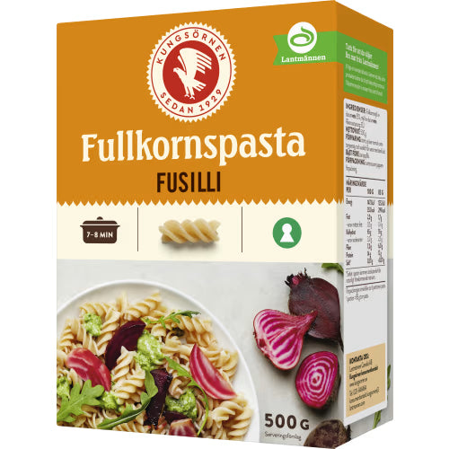 Kungsörnen Fusilli Fullkornpasta 500g