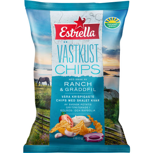 Estrella Västkustchips Ranch & Gräddfil 180g