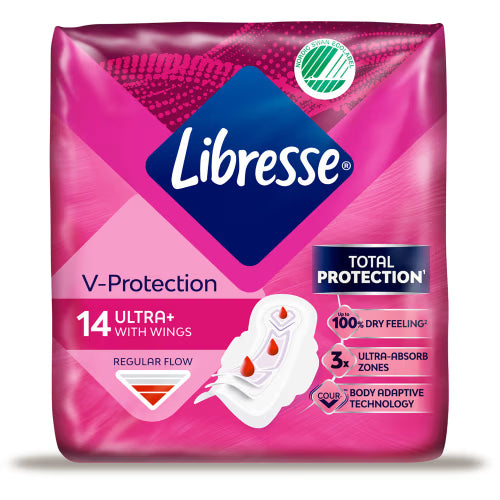Libresse Ultra+ Wings Regular Flow V-protection Binda