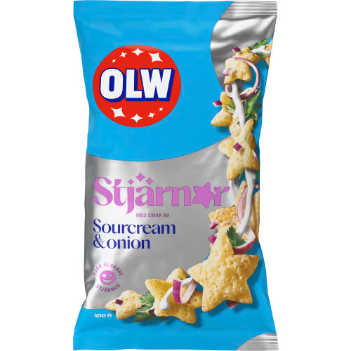 OLW Stjärnor Sourcream & Onion 100g