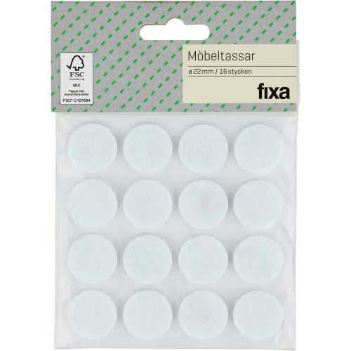 Fixa Möbeltassar. 22 mm, 16 stycken.