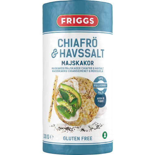 Friggs Majskakor Chiafrö & Havssalt 130 g