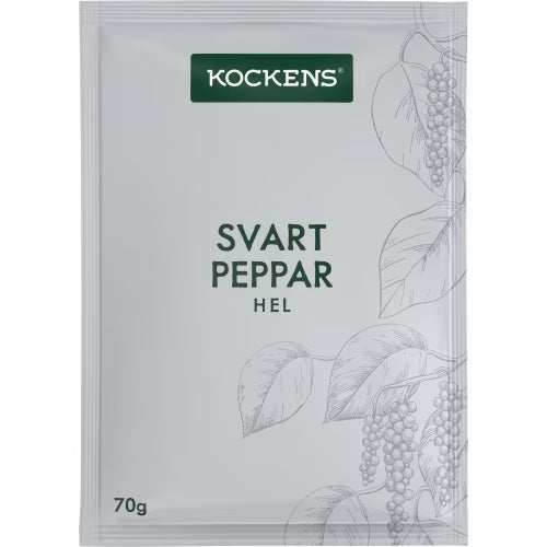 Kockens Svartpeppar Hel Påse 70g