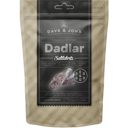 Dave & Jon's Dadlar Saltlakrits 125 g