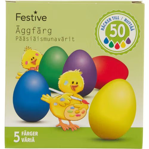 Äggfärg Starka Färger Gul Blå Röd Grön Lila