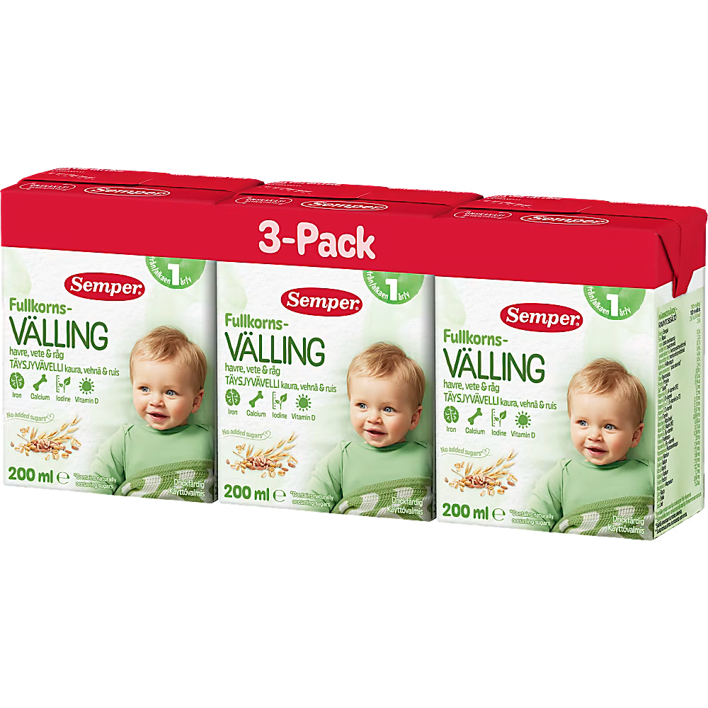 Semper Välling Fullkorn Drickfärdig Från 12 Månader 3p/200ml