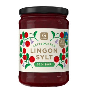 Garant Lingonsylt Lättsockrad 365g