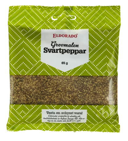 Garant Svartpeppar Grovmalen Påse