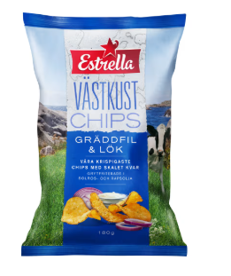 Estrella Västkustchips Gräddfil & Lök Släta