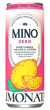 Mino Läsk Zero Hallon & svartvinbär 33cl