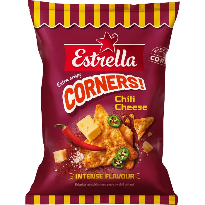 Estrella Chips Corners Chili Cheese 160g